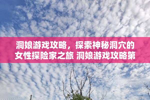 洞娘游戏攻略，探索神秘洞*的女性探险家之旅 洞娘游戏攻略第二