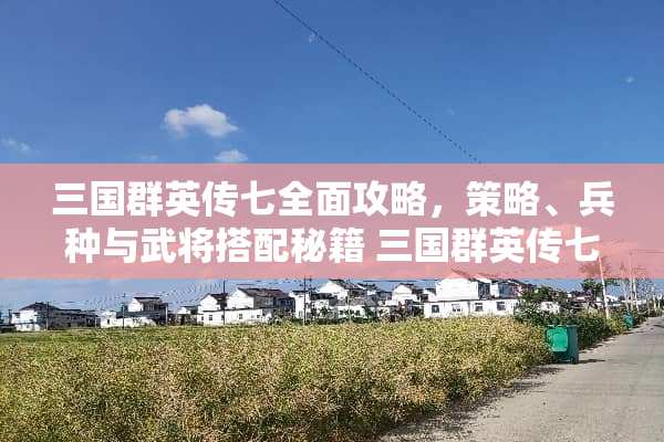 三国群英传七全面攻略，策略、兵种与武将搭配秘籍 三国群英传七攻略