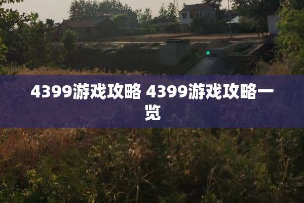 4399游戏攻略 4399游戏攻略一览