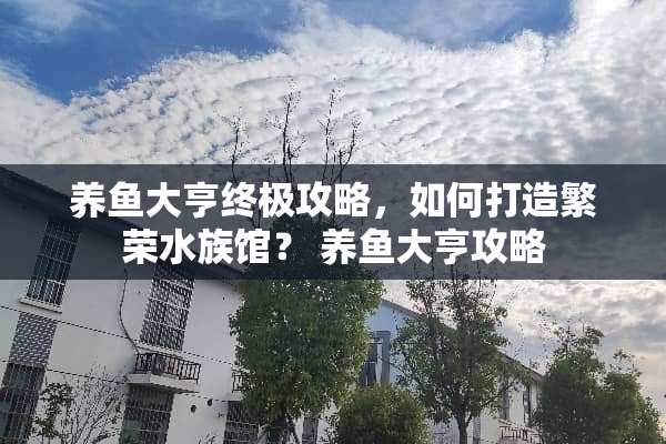 养鱼大亨终极攻略，如何打造繁荣水族馆？ 养鱼大亨攻略