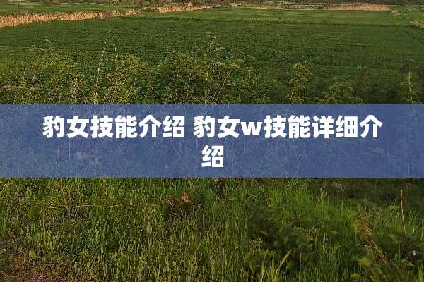 豹女技能介绍 豹女w技能详细介绍