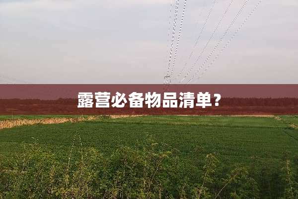露营必备物品清单？