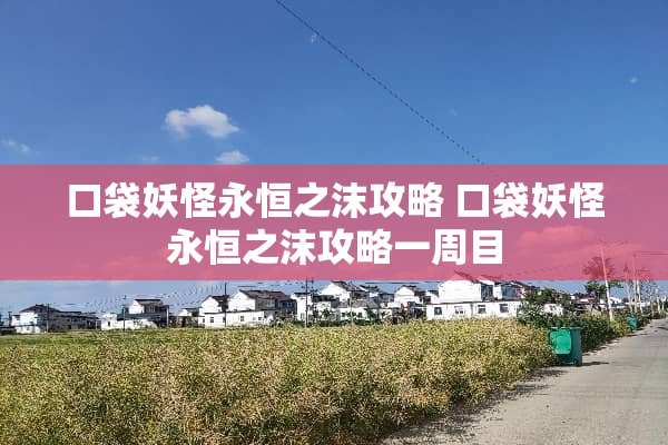 口袋妖怪永恒之沫攻略 口袋妖怪永恒之沫攻略一周目