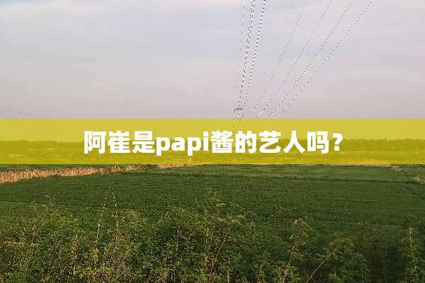 阿崔是papi酱的艺人吗？