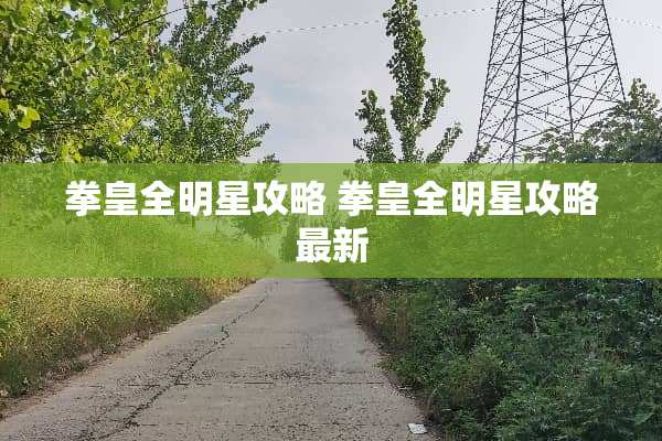 拳皇全明星攻略 拳皇全明星攻略最新