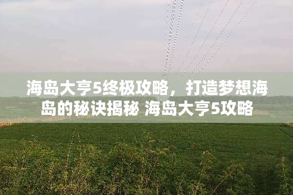 海岛大亨5终极攻略，打造梦想海岛的秘诀揭秘 海岛大亨5攻略