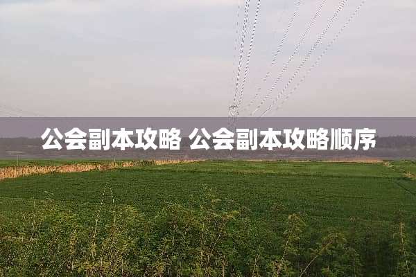 公会副本攻略 公会副本攻略顺序
