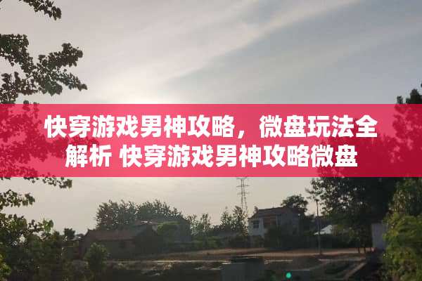 快穿游戏男神攻略，微盘玩法全解析 快穿游戏男神攻略微盘