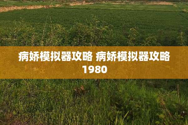 病娇模拟器攻略 病娇模拟器攻略1980