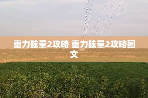 重力眩晕2攻略 重力眩晕2攻略图文