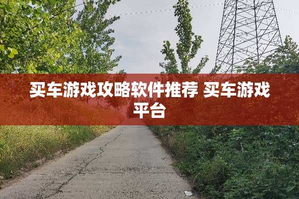 买车游戏攻略软件推荐 买车游戏平台