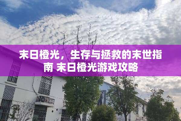 末日橙光，生存与拯救的末世指南 末日橙光游戏攻略