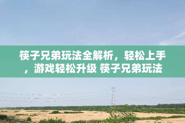 筷子兄弟玩法全解析，轻松上手，游戏轻松升级 筷子兄弟玩法