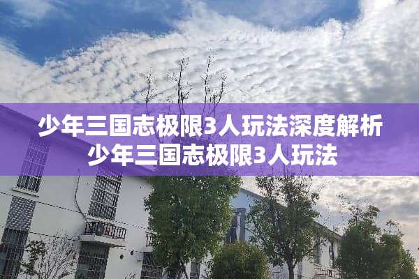 少年三国志极限3人玩法深度解析 少年三国志极限3人玩法