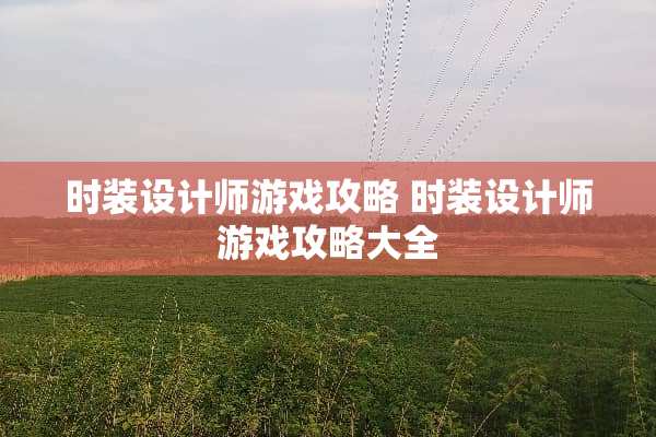 时装设计师游戏攻略 时装设计师游戏攻略大全