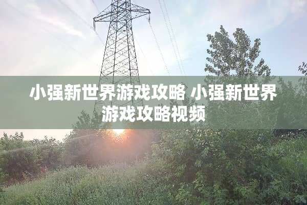 小强新世界游戏攻略 小强新世界游戏攻略视频
