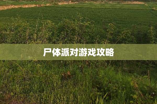 尸体派对游戏攻略