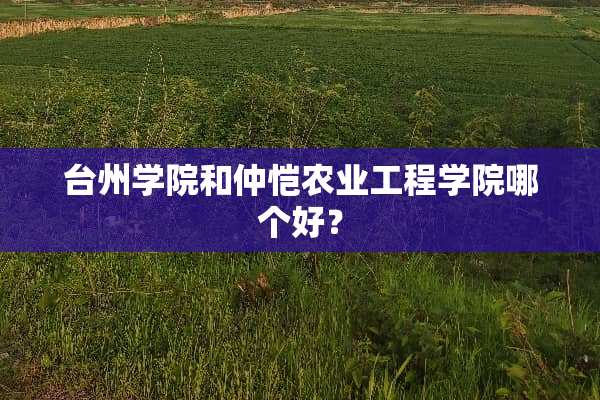 台州学院和仲恺农业工程学院哪个好？