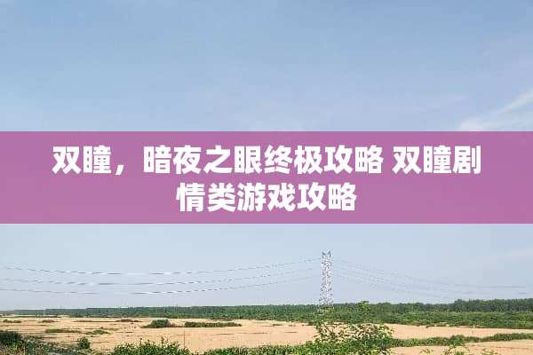 双瞳，暗夜之眼终极攻略 双瞳剧情类游戏攻略