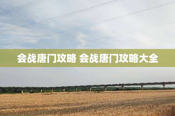 会战唐门攻略 会战唐门攻略大全