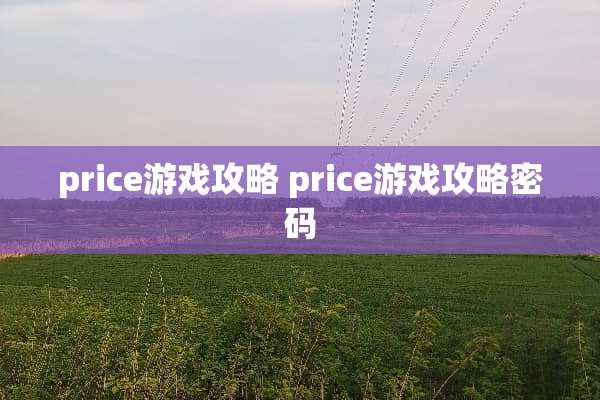 price游戏攻略 price游戏攻略密码