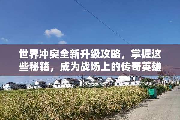 世界冲突全新升级攻略，掌握这些秘籍，成为战场上的传奇英雄 世界冲突游戏攻略