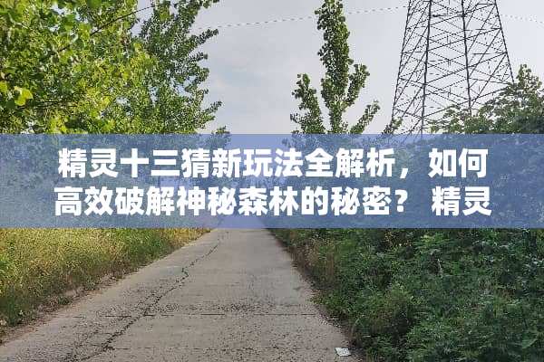 精灵十三猜新玩法全解析，如何高效**神秘森林的秘密？ 精灵十三猜玩法