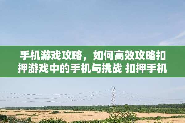 手机游戏攻略，如何高效攻略扣押游戏中的手机与挑战 扣押手机游戏攻略