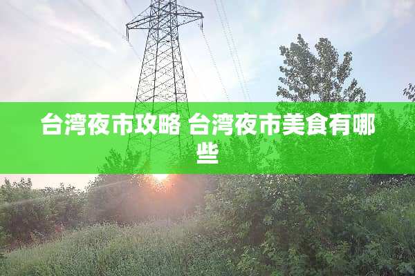 台湾夜市攻略 台湾夜市美食有哪些