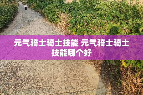 元气骑士骑士技能 元气骑士骑士技能哪个好