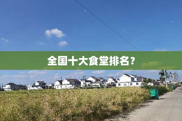 全国十大食堂排名？
