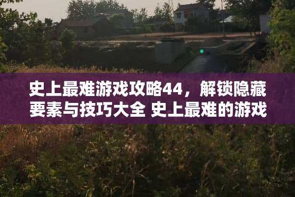史上最难游戏攻略44，解锁隐藏要素与技巧大全 史上最难的游戏攻略44