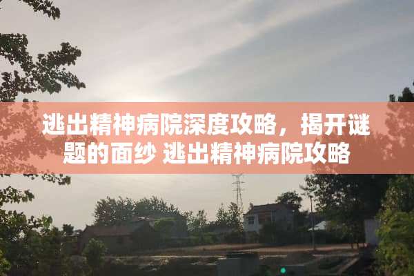 逃出精神病院深度攻略，揭开谜题的面纱 逃出精神病院攻略