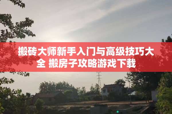 搬砖大师新手入门与高级技巧大全 搬房子攻略游戏下载