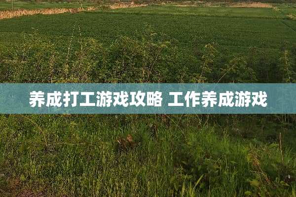 养成打工游戏攻略 工作养成游戏