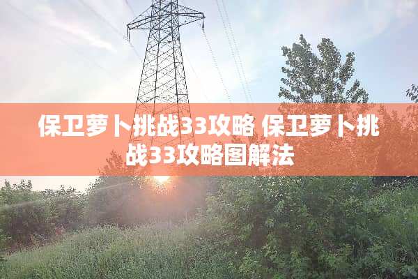 保卫萝卜挑战33攻略 保卫萝卜挑战33攻略图解法