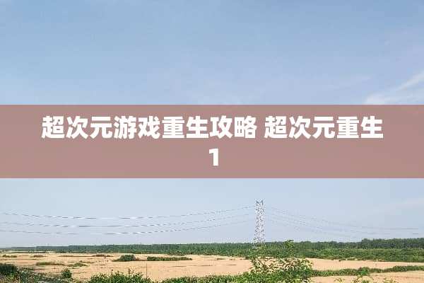 超次元游戏重生攻略 超次元重生1
