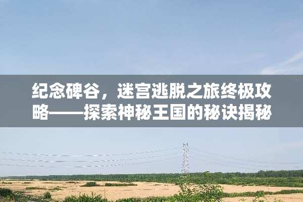 纪念碑谷，迷宫逃脱之旅终极攻略——探索神秘王国的秘诀揭秘 纪念碑谷迷宫攻略