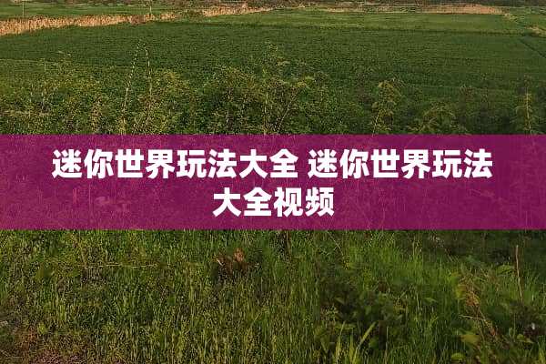 迷你世界玩法大全 迷你世界玩法大全视频