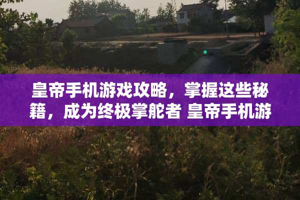皇帝手机游戏攻略，掌握这些秘籍，成为终极掌舵者 皇帝手机游戏攻略