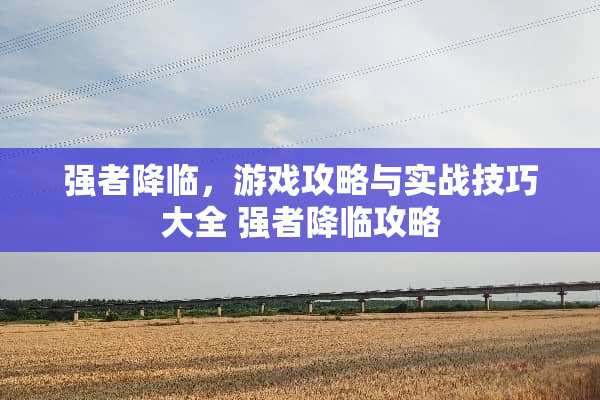 强者降临，游戏攻略与实战技巧大全 强者降临攻略