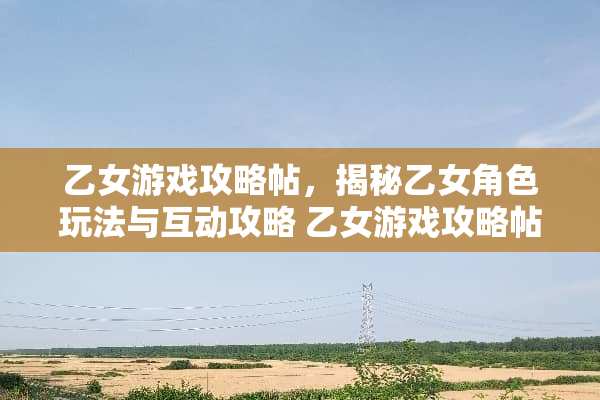 乙女游戏攻略帖，揭秘乙女角色玩法与互动攻略 乙女游戏攻略帖txt