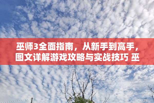 巫师3全面指南，从新手到高手，图文详解游戏攻略与实战技巧 巫师3图文攻略