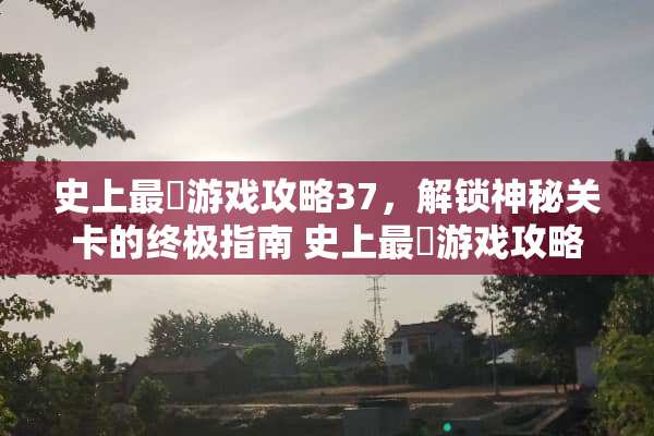 史上最囧游戏攻略37，解锁神秘关卡的终极指南 史上最囧游戏攻略37