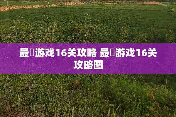 最囧游戏16关攻略 最囧游戏16关攻略图