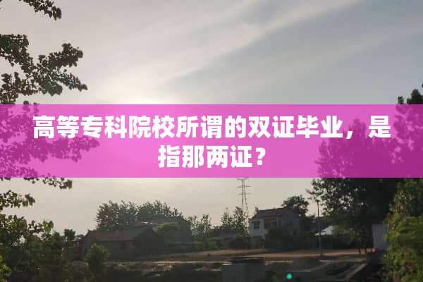 高等专科院校所谓的双证毕业，是指那两证？