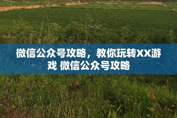 微信公众号攻略，教你玩转XX游戏 微信公众号攻略