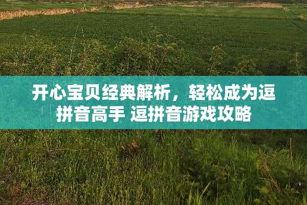 开心宝贝经典解析，轻松成为逗拼音高手 逗拼音游戏攻略