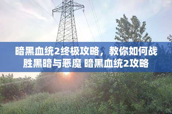 暗黑血统2终极攻略，教你如何战胜黑暗与恶魔 暗黑血统2攻略