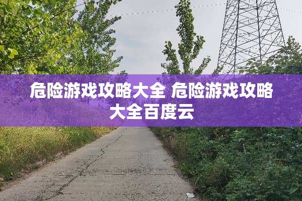 危险游戏攻略大全 危险游戏攻略大全百度云